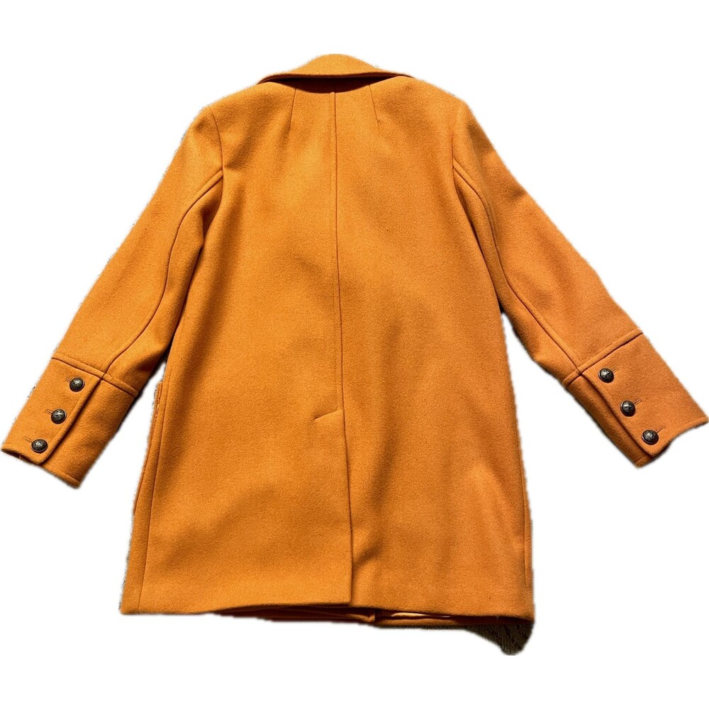 FREE PEOPLE Goldenrod Heavy Duty Wool Winter Peacoat Naiomi Womens Size Large - Picture 7 of 7